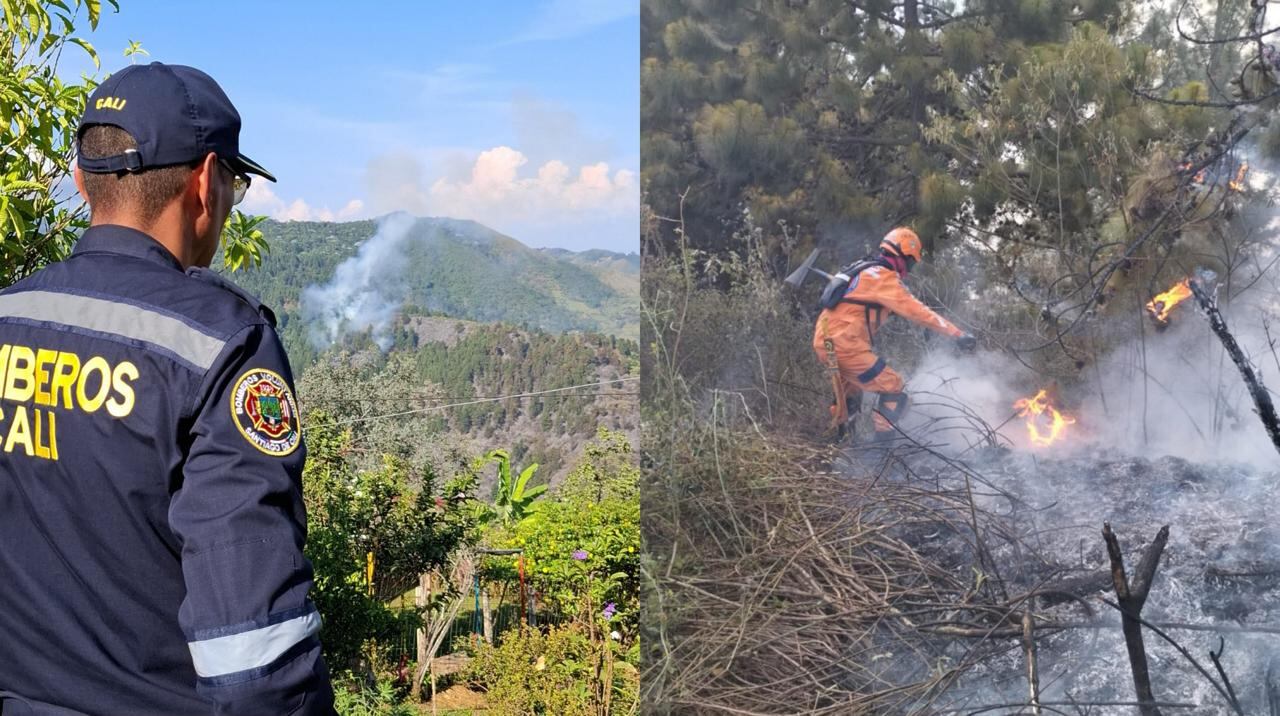 El incendio se registra en los sectores de Pichindé y Los Andes.