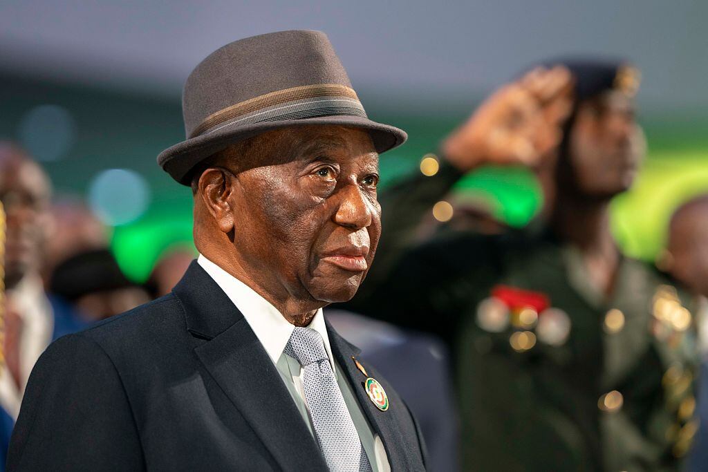 ACCRA, GHANA - APRIL 22: Joseph Nyumah Boakai, President of Liberia, during the launch of the Golden Jubilee Launch of ECOWAS on April 22, 2025 in Accra, Ghana. Ghana is hosting the 50th anniversary celebrations of the Economic Community of West African States today and reveals the jubilee logo. (Photo by Ernest Ankomah/Getty Images)