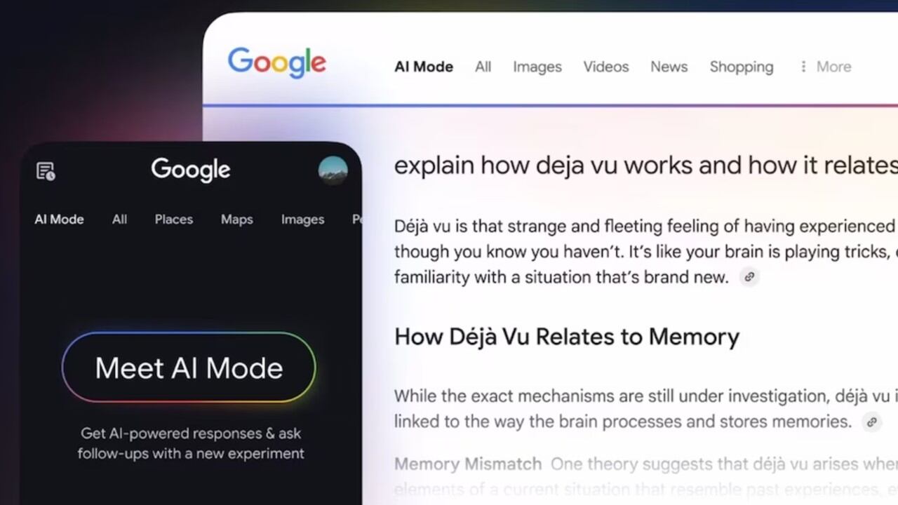 El modo experimental de AI Overviews en la búsqueda de Google.