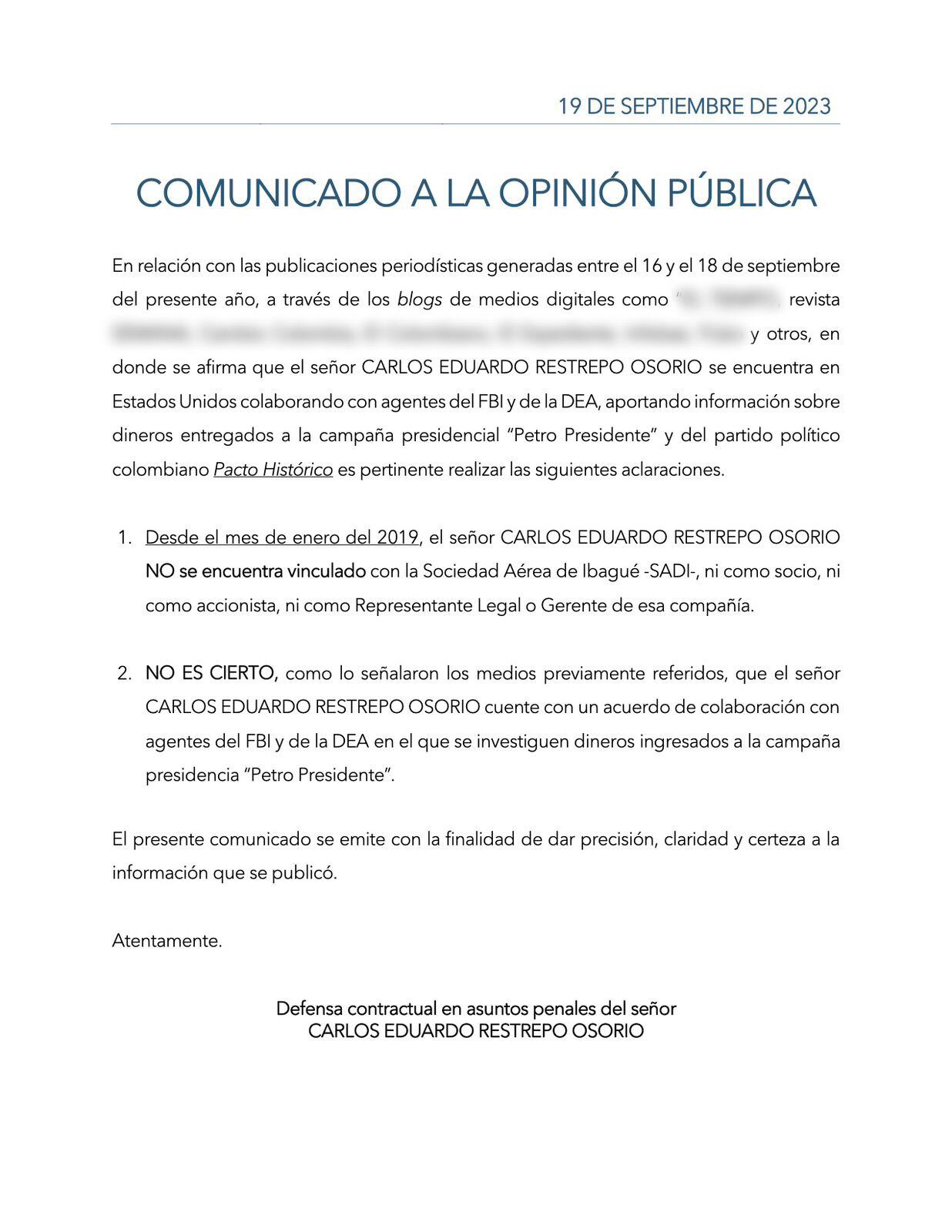 Empresa SADI, Carlos Eduardo Restrepo