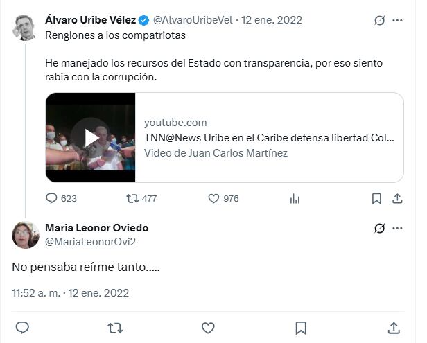 Respuesta magistrada a Álvaro Uribe.