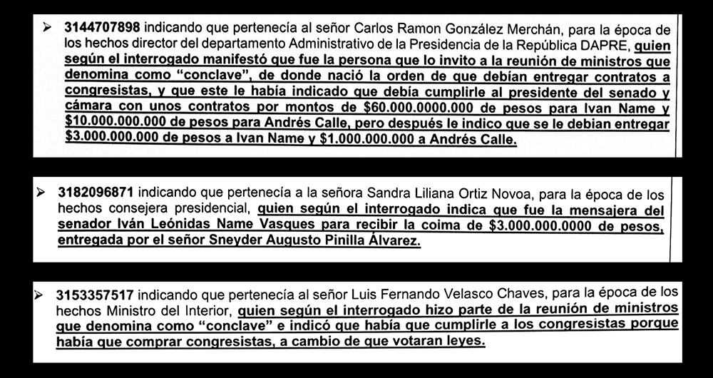 Mencionan al exministro del Interior Luis Fernando Velasco.