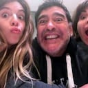 Diego Armando Maradona y sus hijas Dalma y Giannina