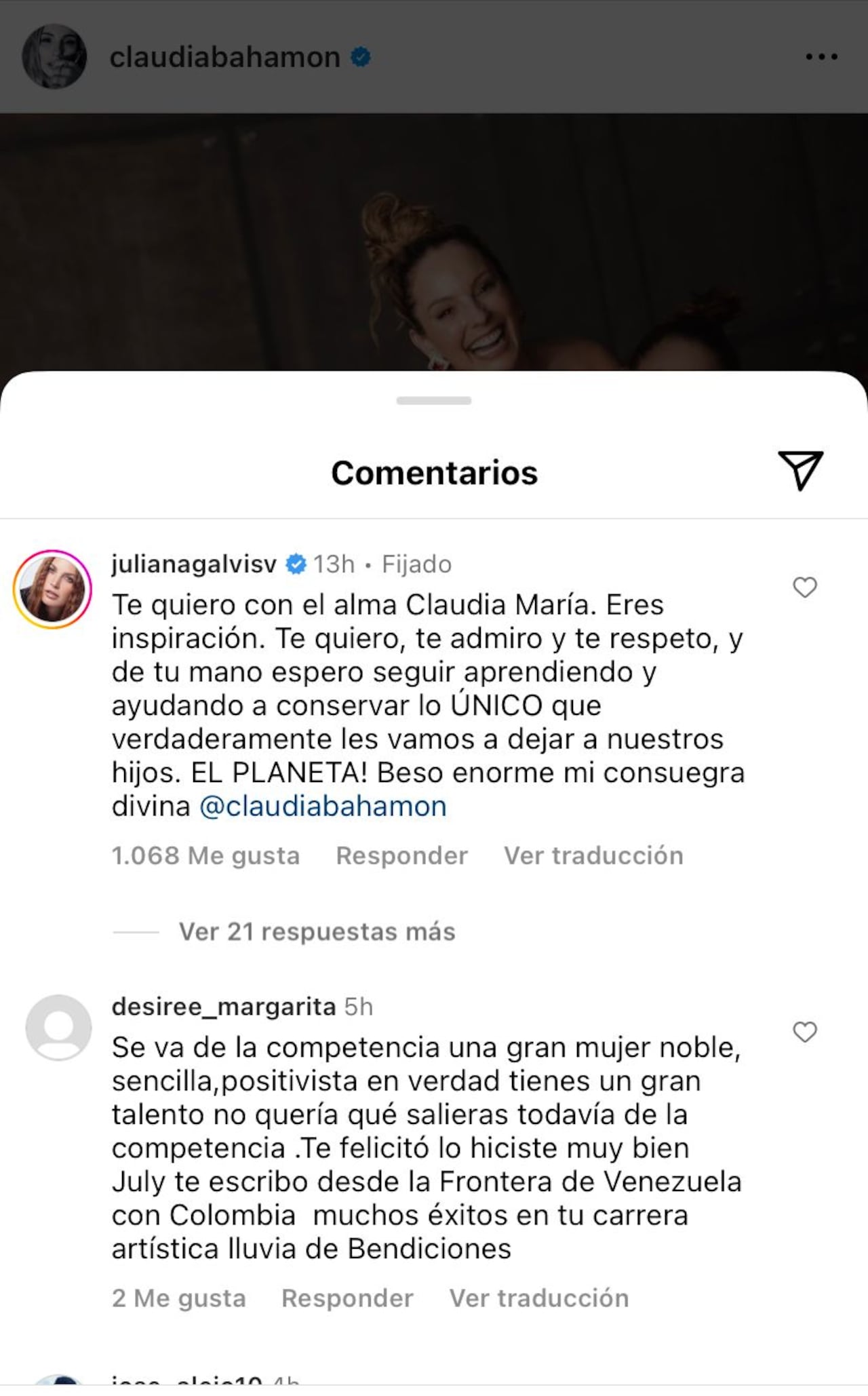 Respuesta de la actriz a la presentadora.