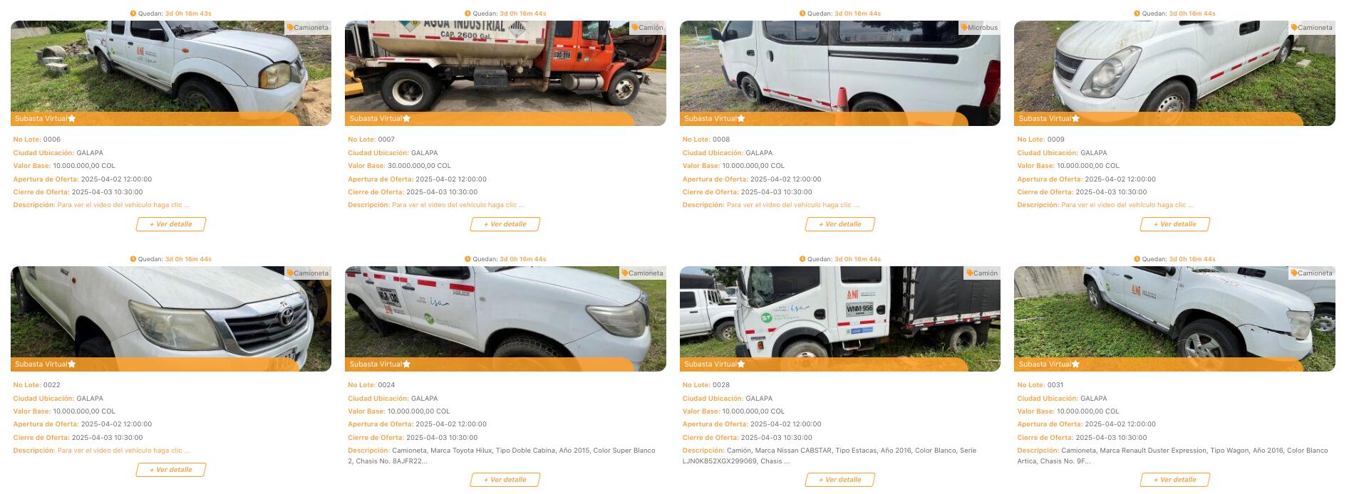 El precio base de la puja será de 10 millones de pesos.