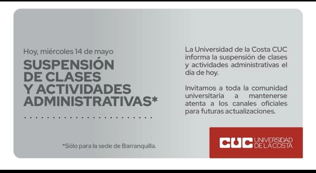 Comunicado de la Universidad de la Costa.