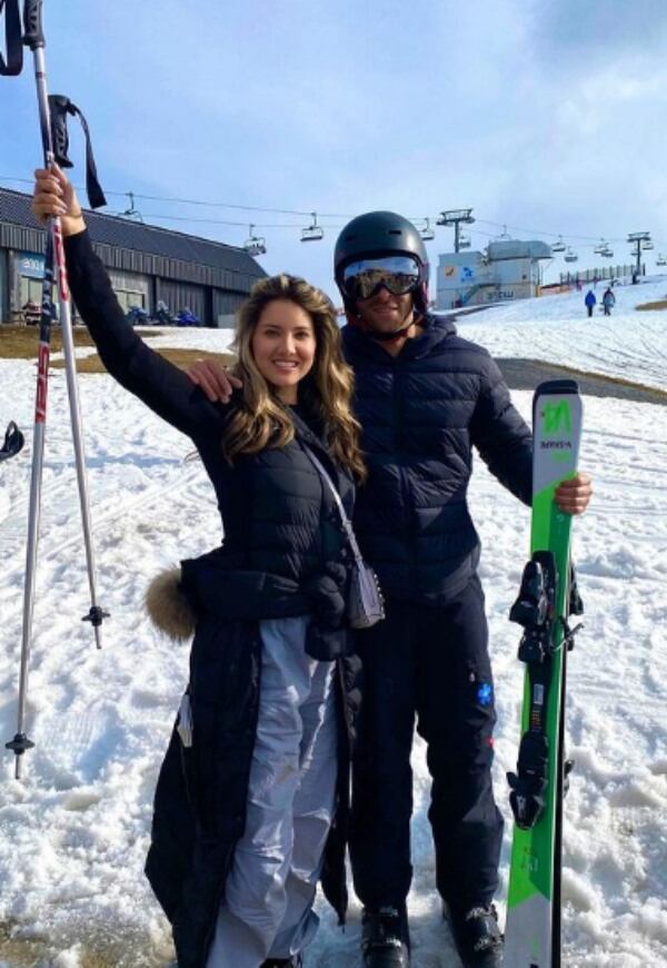 La barranquillera no pudo esquiar con su hermano.