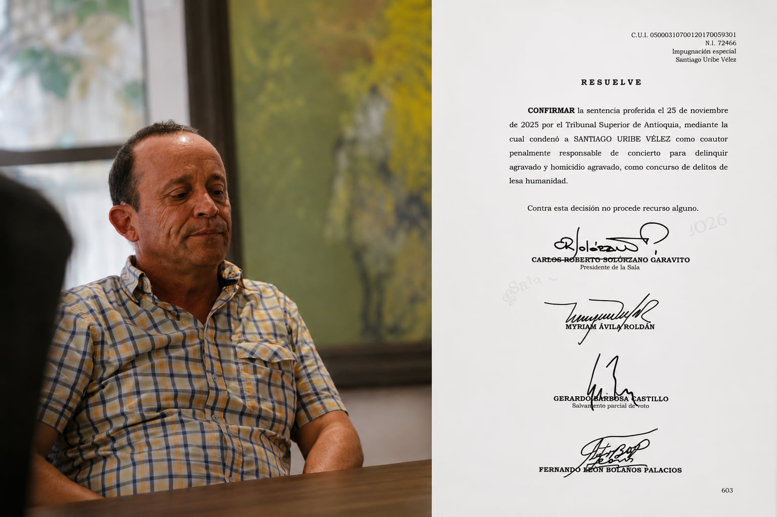 Condena a Santiago Uribe por paramilitarismo fija enormes precedentes sobre crímenes de lesa humanidad - Semana