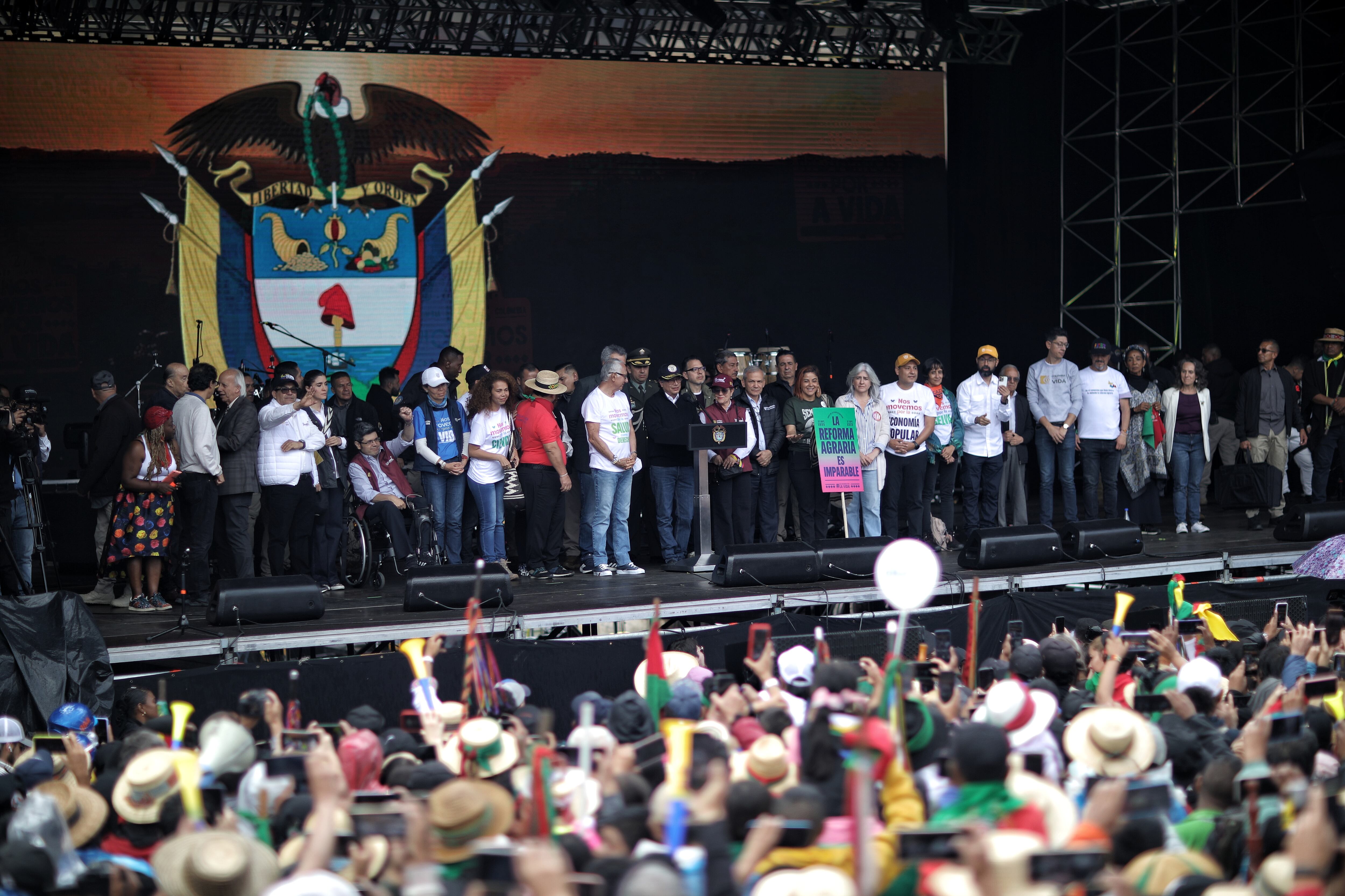 Presidente Gustavo Petro en la plaza de Bolívar