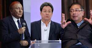 De izquierda a derecha: Rodolfo Hernández, Francisco Santos y Gustavo Petro