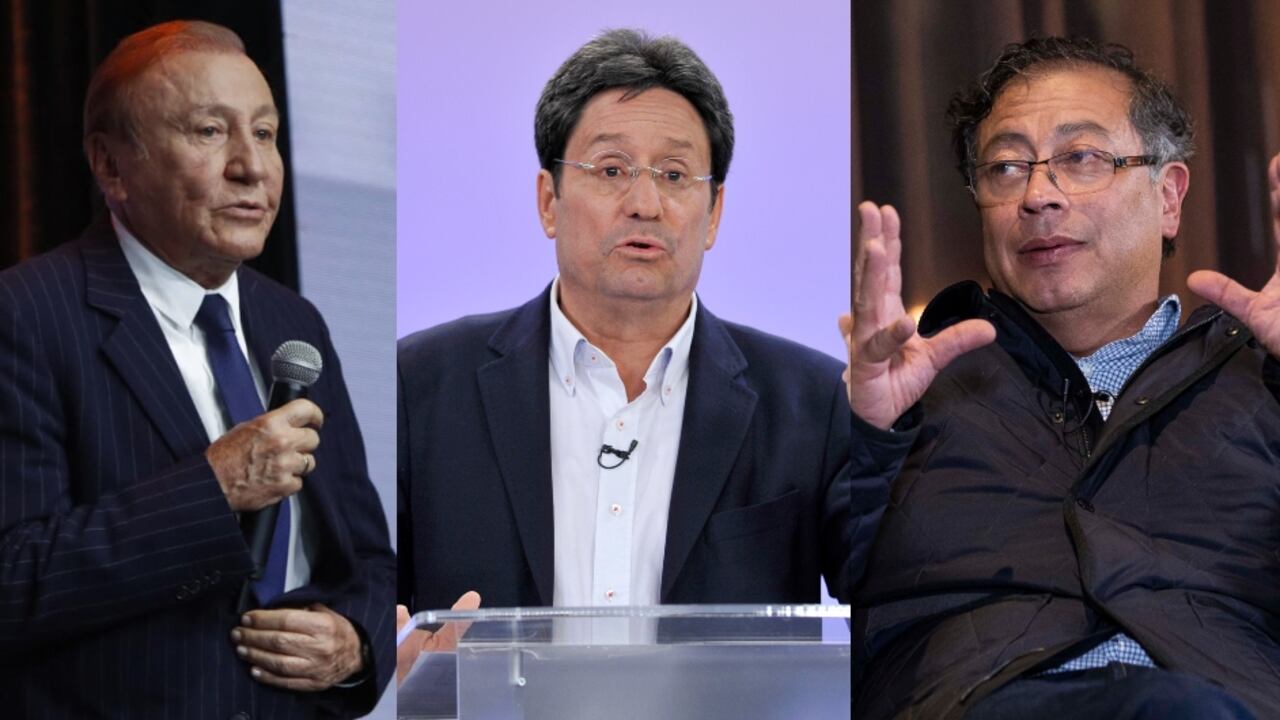 De izquierda a derecha: Rodolfo Hernández, Francisco Santos y Gustavo Petro