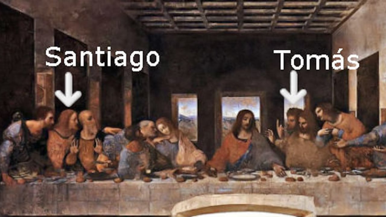 El experto en arte Ross King, según dice, acaba de identificar al propio Leonardo Da Vinci pintado no una sino dos veces en su mural de La última cena.