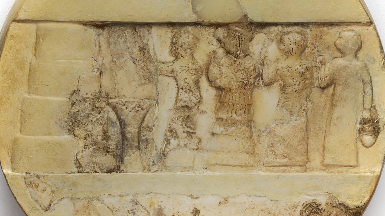 Disco de Enheduanna, encontrado en una cámara del templo Larsa de Nin-Gal (el Gig-par-ku). Penn Museum