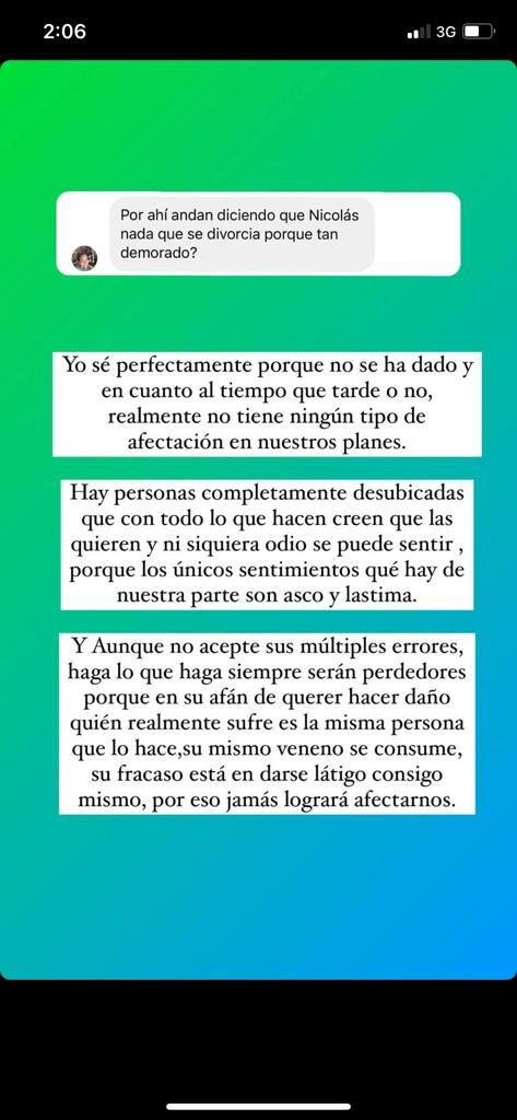Laura Ojeda se despachó en las historias de Instagram