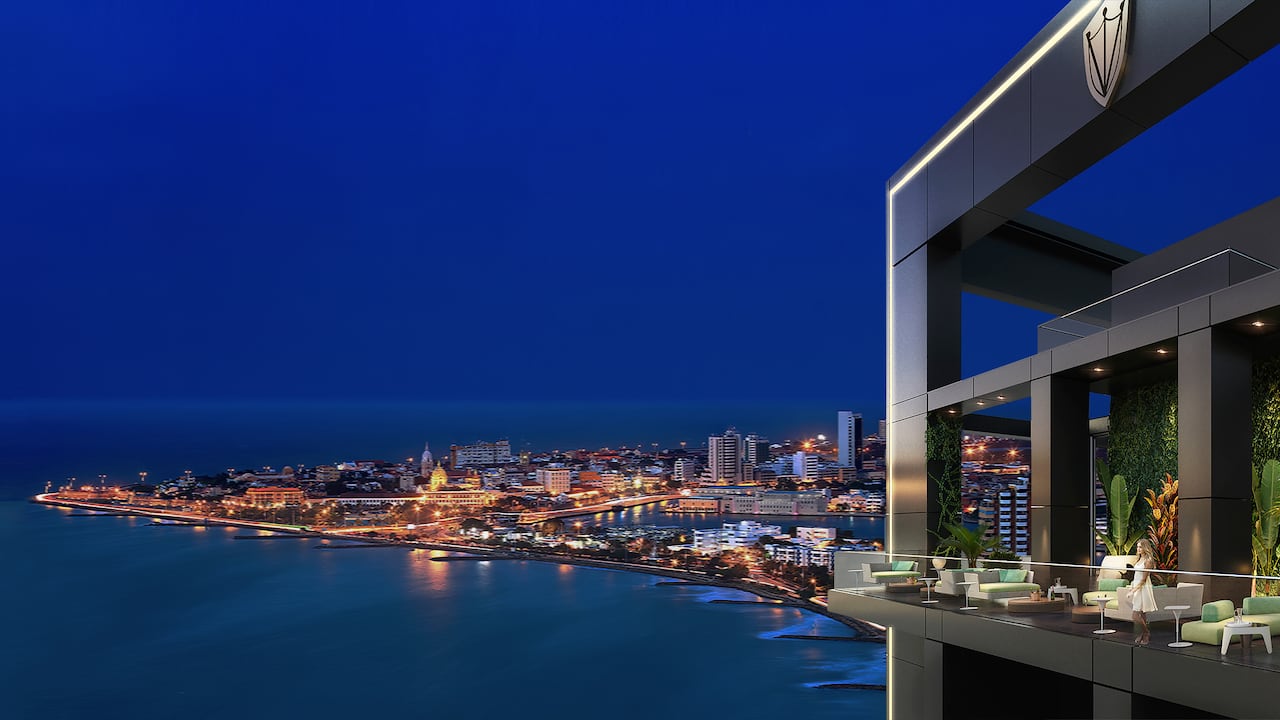 INVICTVS es un rascacielos negro de 53 pisos y 188 metros de altura, custodiado por la legendaria bahía de Cartagena.