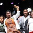 Francia Marquez Celebración del triunfo de Gustavo Petro en Movistar Arena