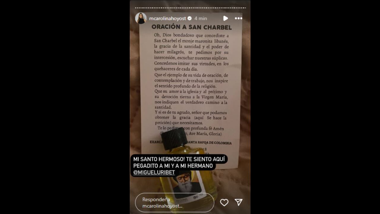 María Carolina Hoyos dedicó mensaje a su hermano.