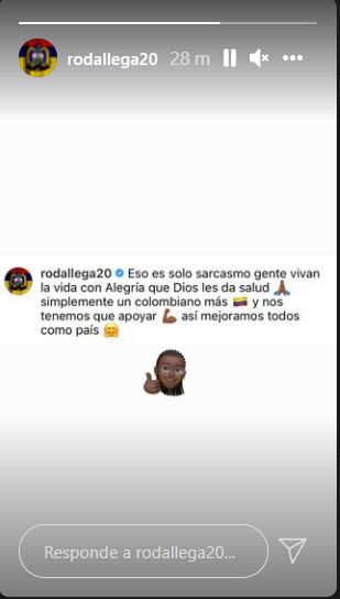 Historia de Instagram de Hugo Rodallega. Foto: Instagram - rodallega20