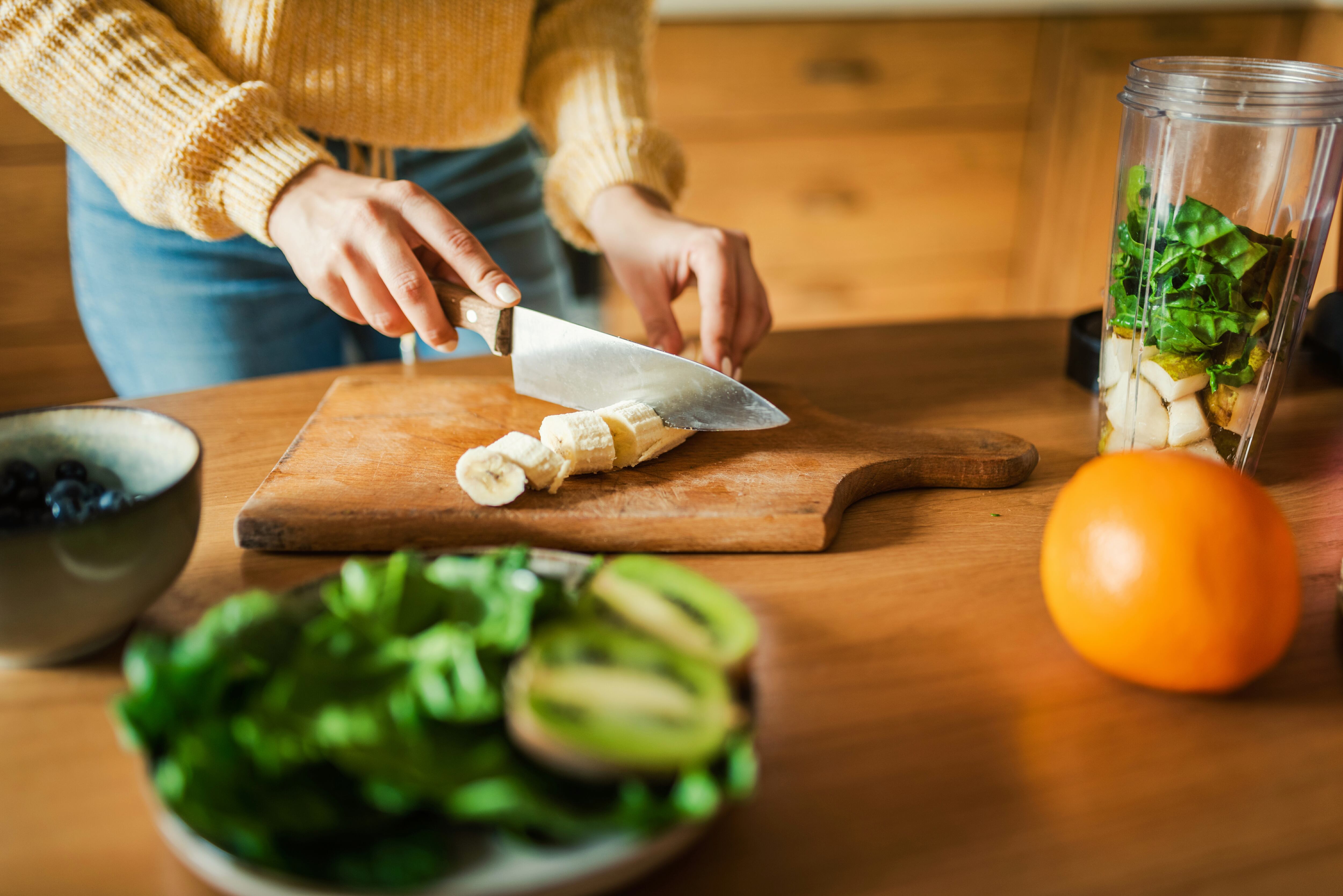 Banana espinaca y fresas