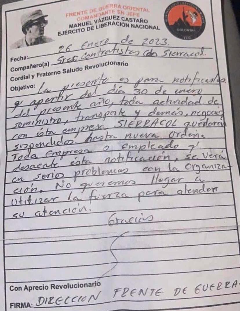 Este grupo criminal estaría comandando en este departamento.