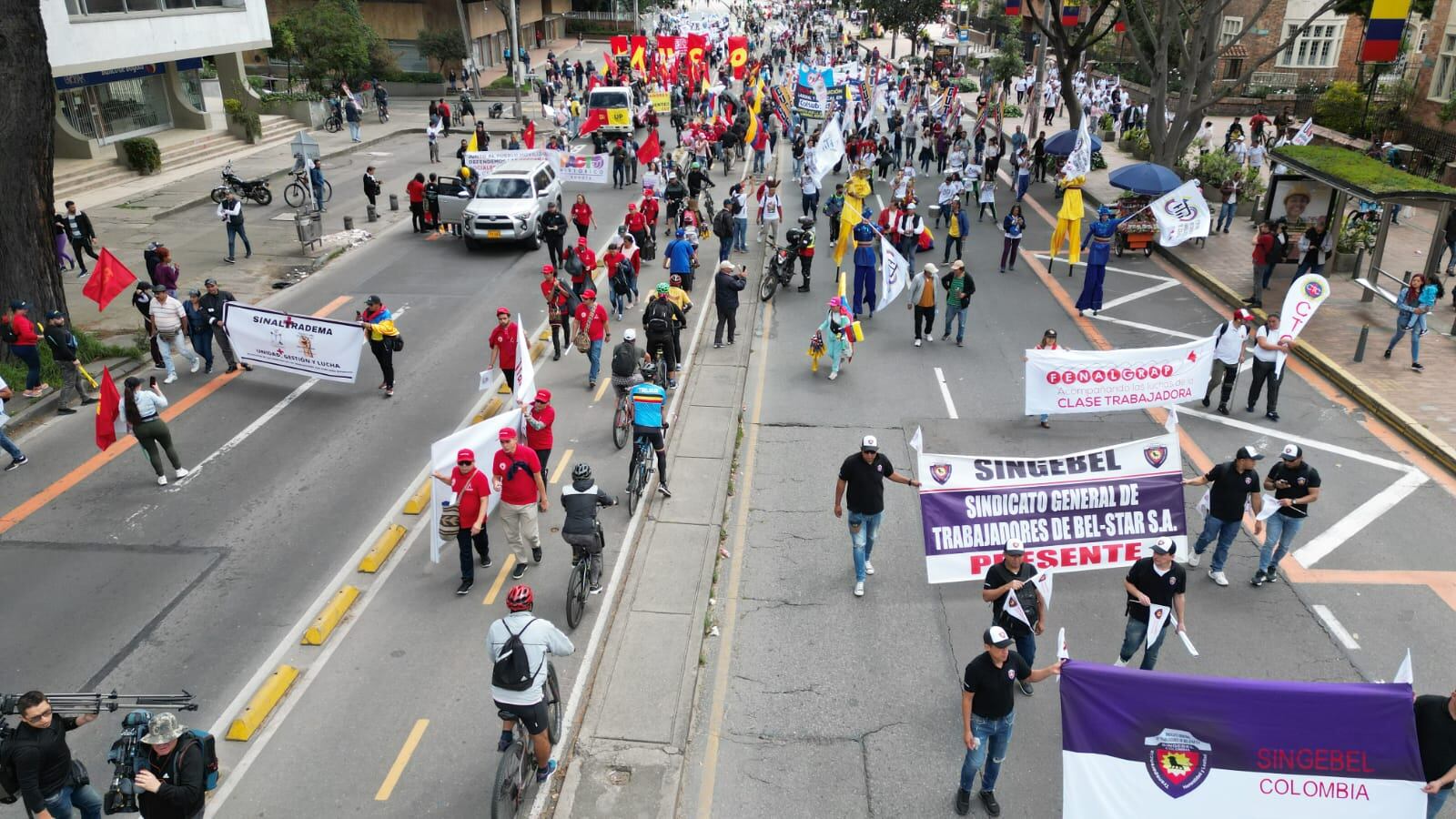 Centrales obreras imágenes con drone