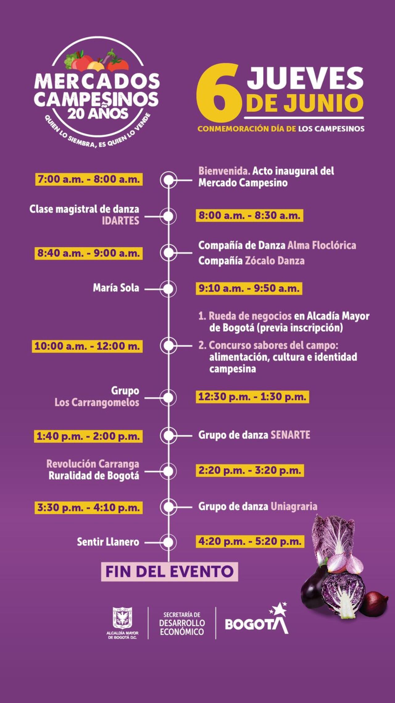 Programación mercado campesino 6 de junio