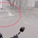 La fuerte corriente arrastró al hombre junto a su carretilla en el barrio Los Cocos.