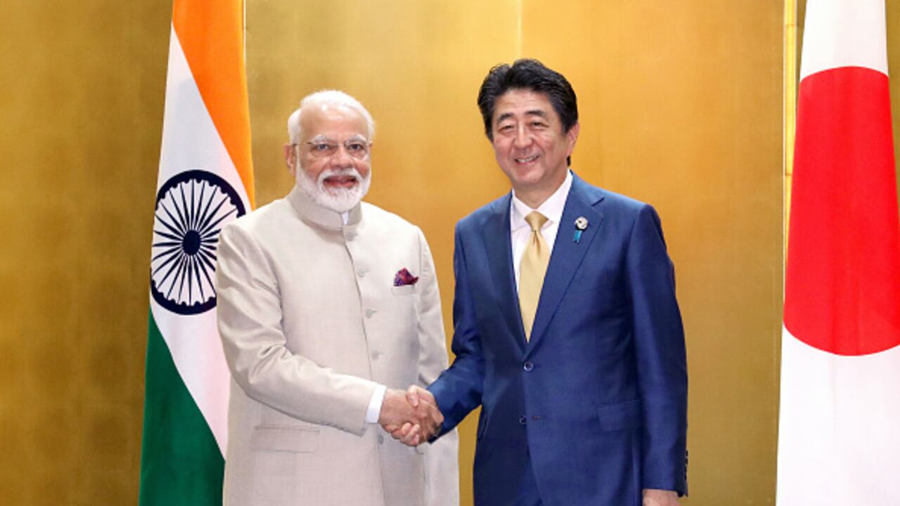 Narendra Modi y Shinzo Abe.