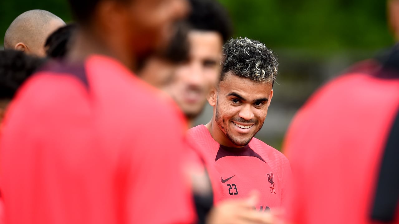 UNSPECIFIED, AUSTRIA - JULY 23: (THE SUN OUT, THE SUN ON SUNDAY OUT) Luis Diaz of Liverpool during a training session at the Liverpool pre-season training camp on July 23, 2022 in UNSPECIFIED, Austria. (Photo by Andrew Powell/Liverpool FC via Getty Images)