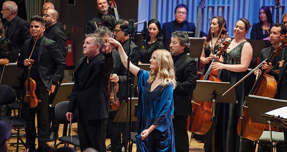 En el Tommie Haglund Festival, el chelista Santiago Cañón, el director Joachim Gustafson.