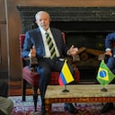 Luis Ignacio Lula Da Silva y Gustavo Petro presidentes de Colombia y Brasil durante la reunión bilateral de este miércoles. Foto Presidencia