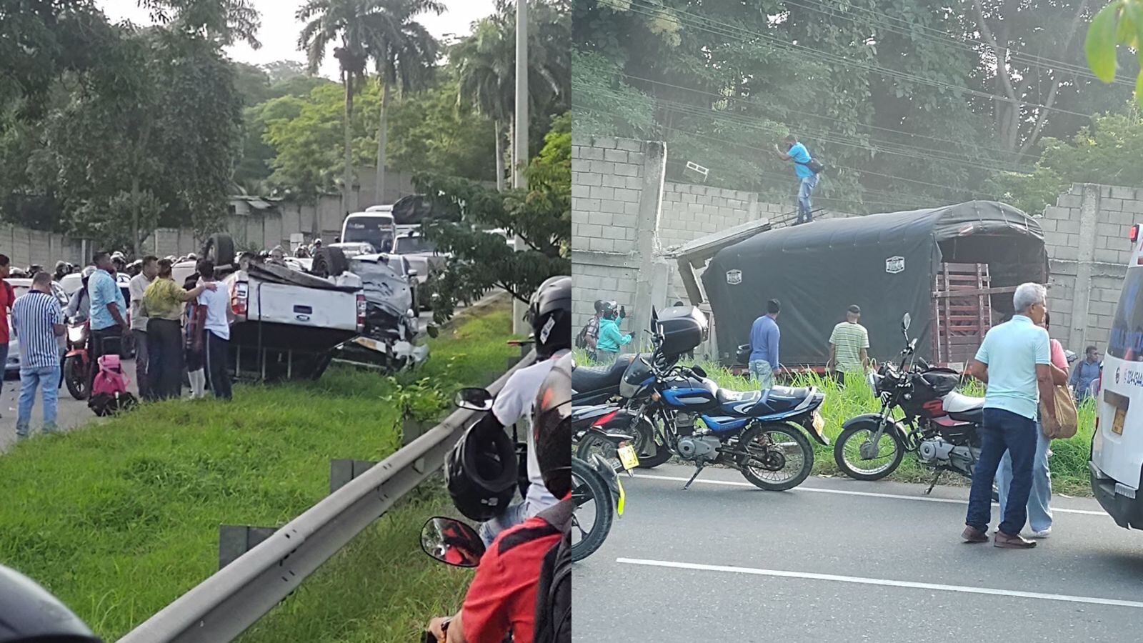 Accidente de tránsito vía Turbaco - Cartagena