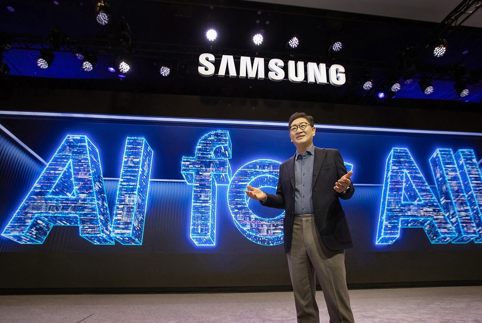 Presentación de Samsung en CES 2024, centrada en las novedades de IA.