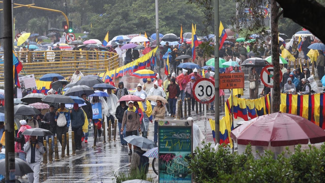 Marchas en apoyo al expresidente Álvaro Uribe en Bogotá