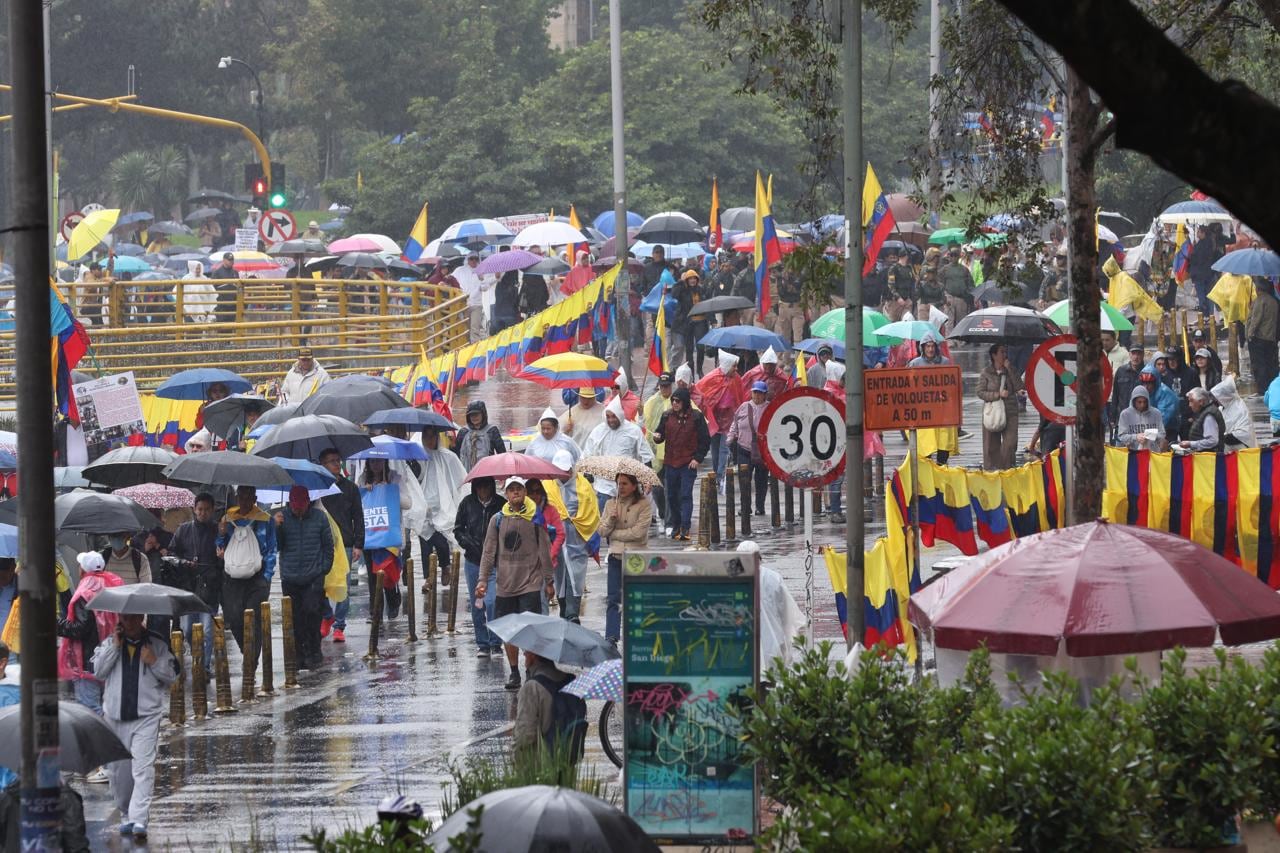 Marchas en apoyo al expresidente Álvaro Uribe en Bogotá