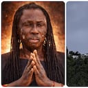 Nana Kwaku Bonsam (izq.), reconocido espiritualista ghanés, cerro de Monserrate (dre.).