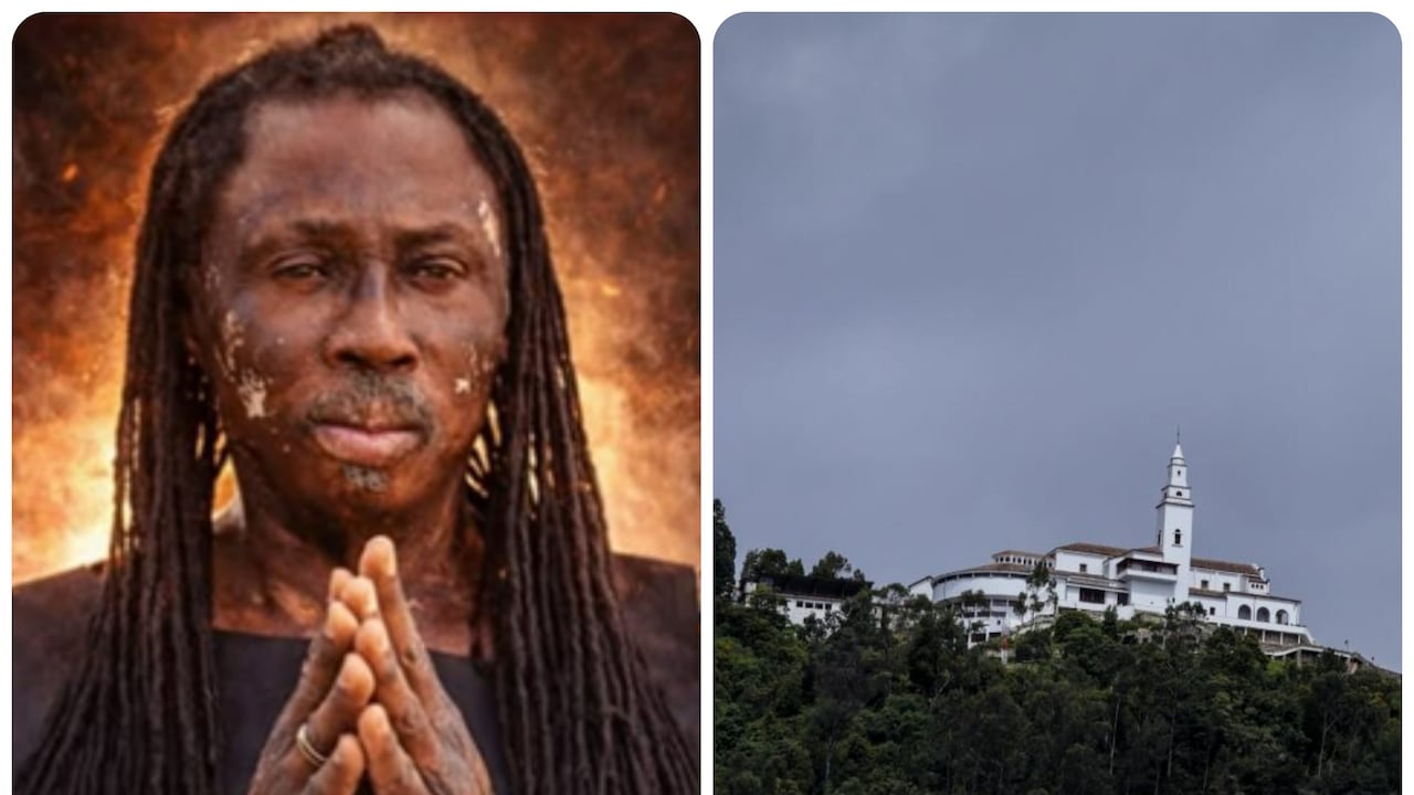 Nana Kwaku Bonsam (izq.), reconocido espiritualista ghanés, cerro de Monserrate (dre.).