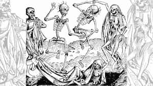 Inspirada en la Peste Negra, la Danza de la Muerte, una alegoría sobre la universalidad de la muerte, fue un motivo pictórico común en el periodo medieval tardío. Wikipedia