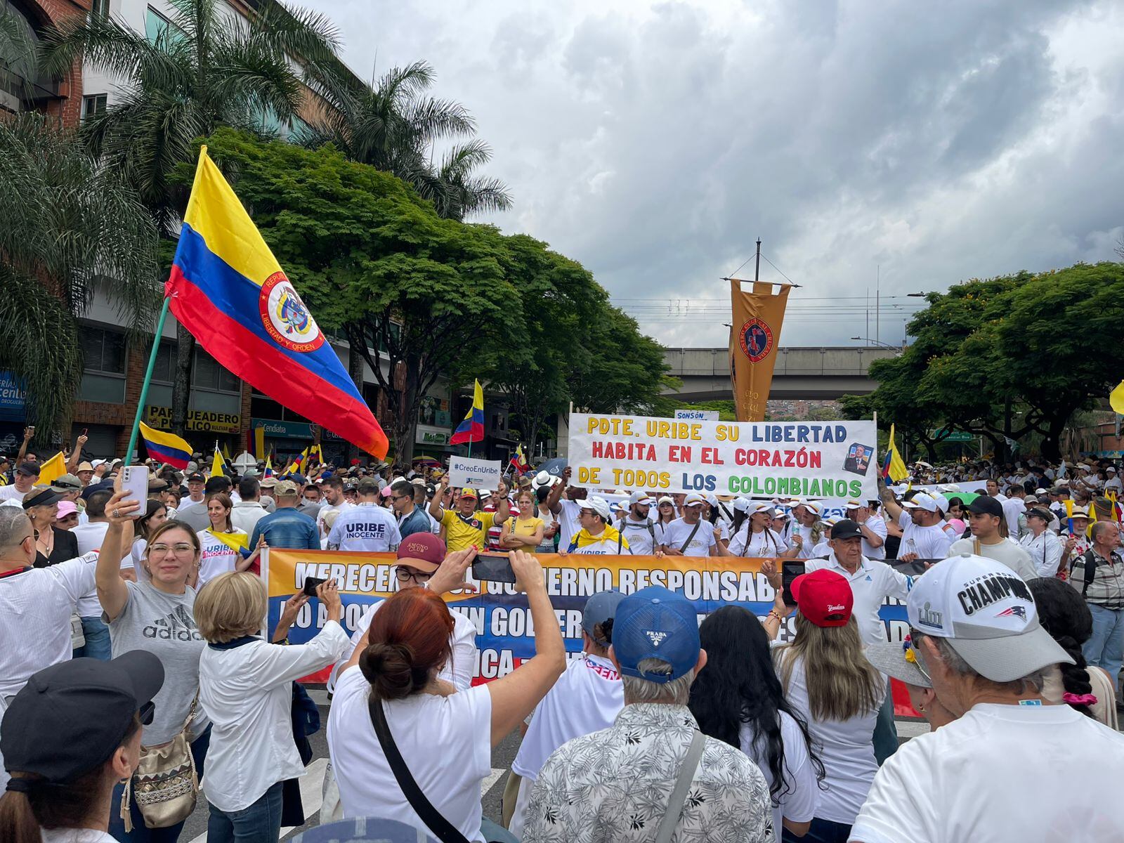 Marchas en apoyo al expresidente Álvaro Uribe en Medellín