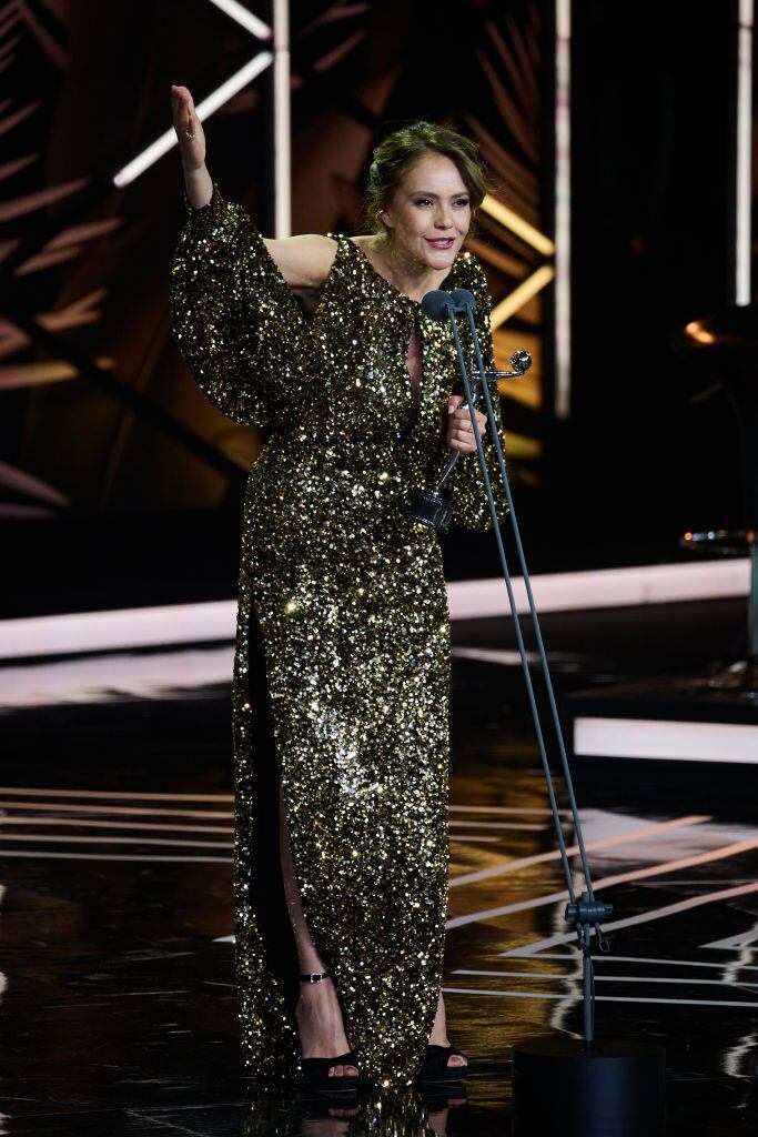 Cristina Umaña en la ceremonia de los premios Platino. (Photo by Carlos Alvarez/Getty Images).