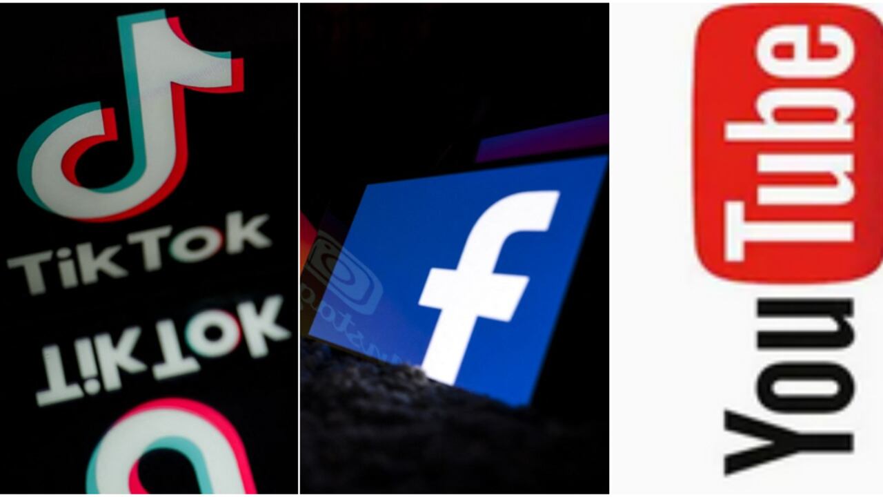 TikTok, Facebook y Youtube