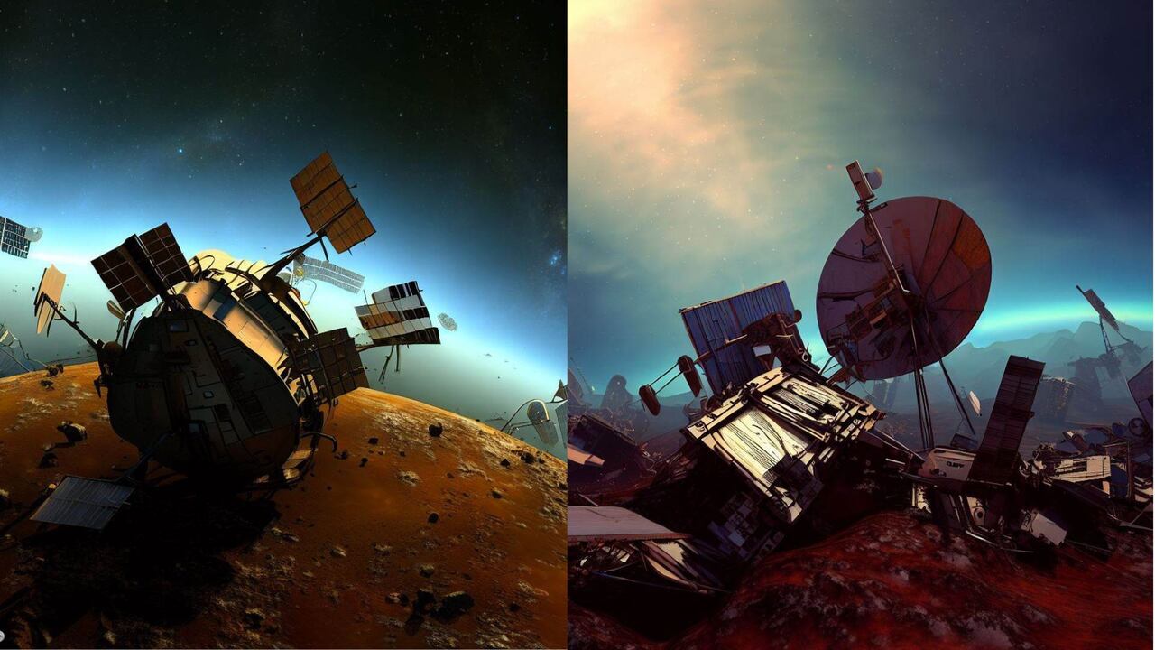 Basura espacial, imagen de referencia.