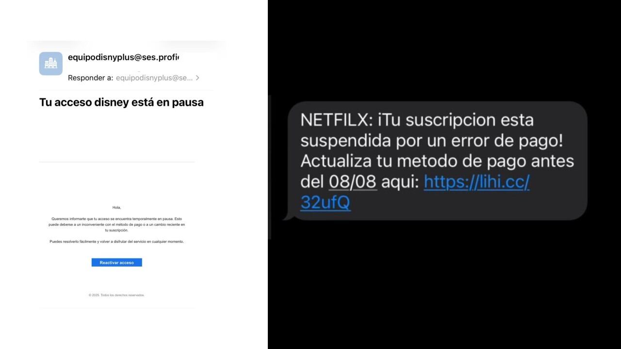 Este tipo de mensajes presentan errores ortográficos e incluyen enlaces que redirigen a sitios web fraudulentos, réplicas casi exactas de las páginas oficiales,.