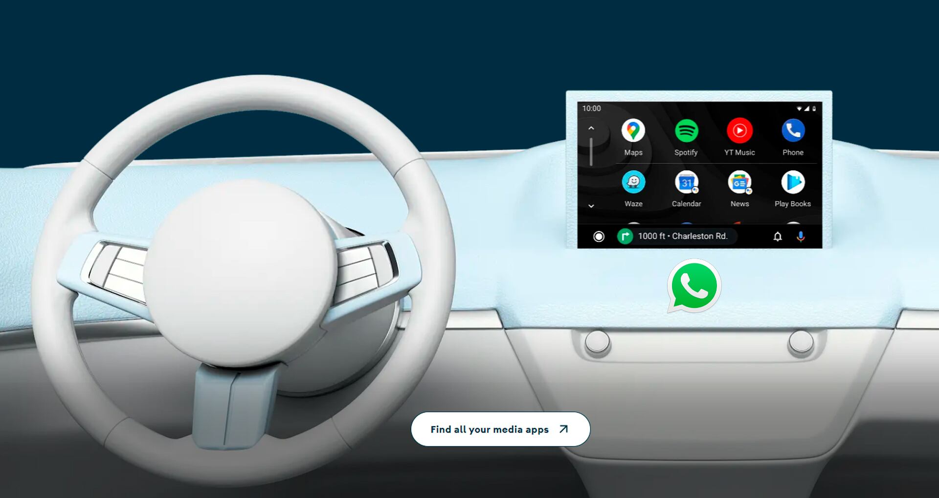 Android Auto, permite escuchar los mensajes de WhatsApp.