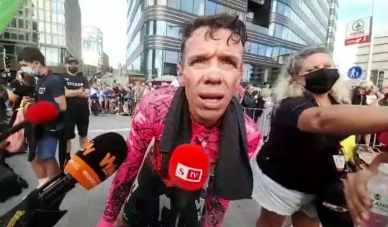Rigo Urán tras la etapa 1 de la Vuelta a España 2022.