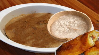 Natilla, manjar blanco, aborrajados y brevas con arequipe.
