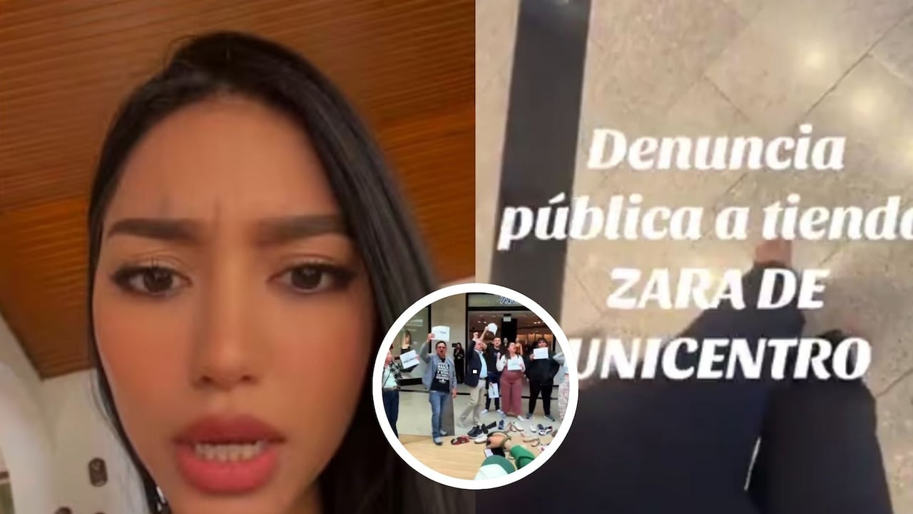 Ciudadanos protestan en el centro comercial Unicentro.