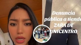 Ciudadanos protestan en el centro comercial Unicentro.