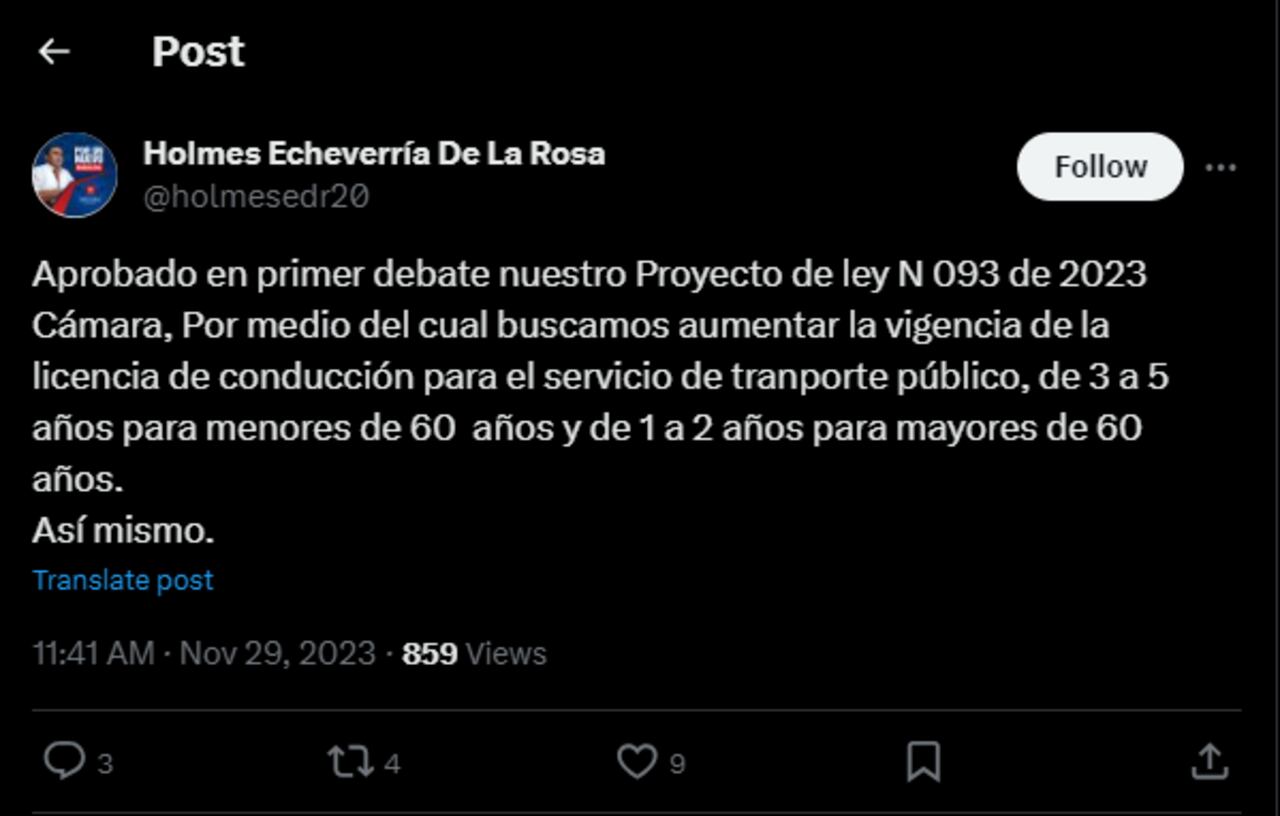 Nuevo proyecto de ley buscaría extender plazo de licencias de conducción.