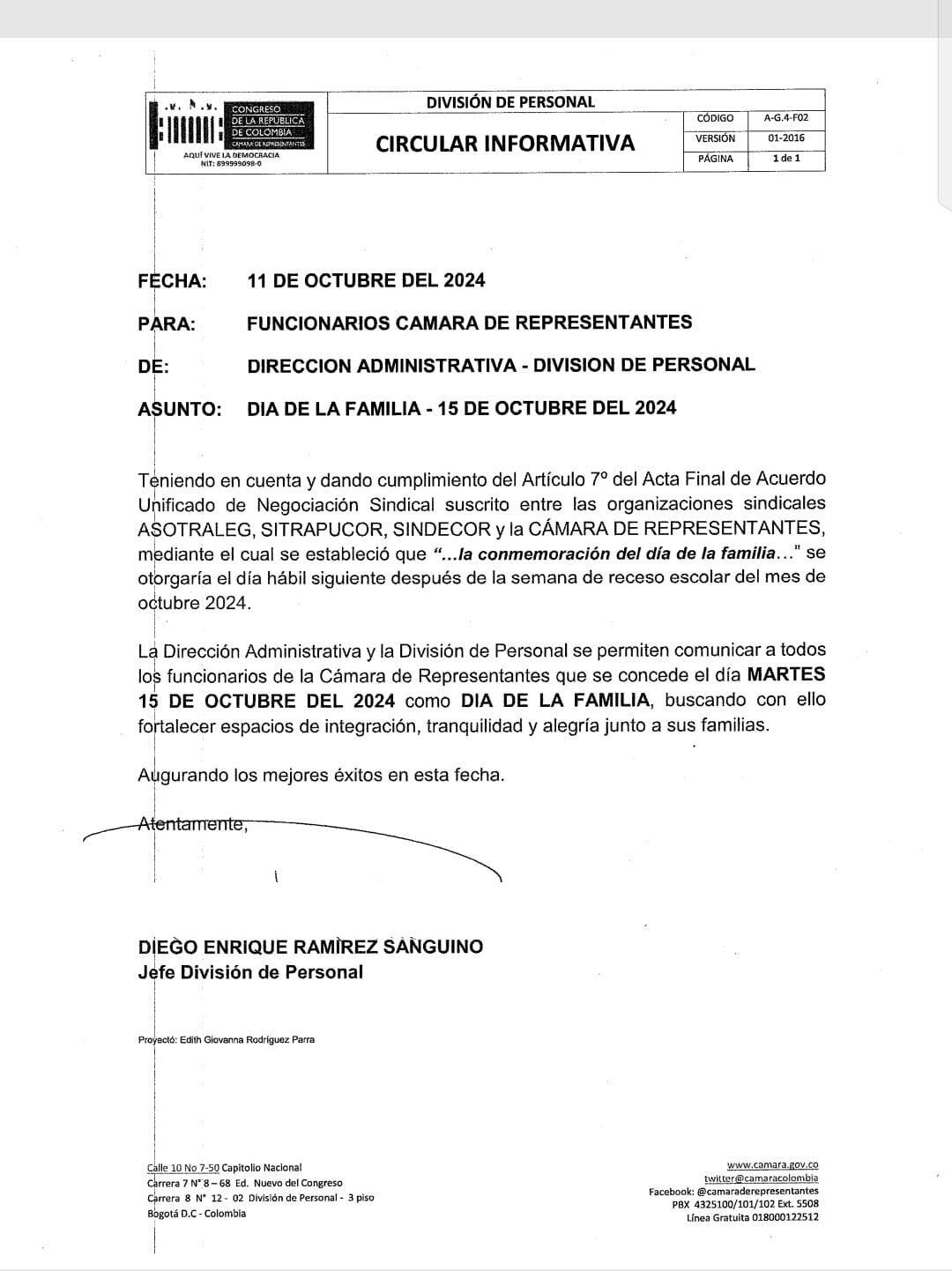 La Cámara de Representantes no trabajará